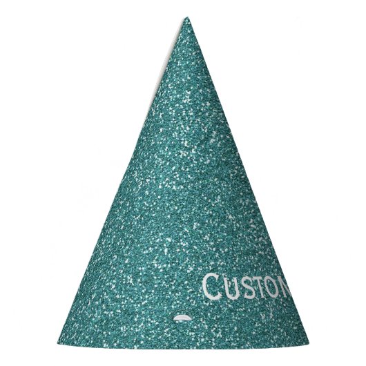 Blauwgroen glitter feesthoedjes (Links)