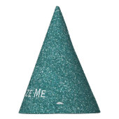 Blauwgroen glitter feesthoedjes (Rechts)