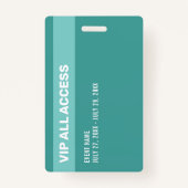 Blauwgroen Glitter Glam VIP Al identiteitskaart va Badge (Achterkant)