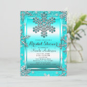 Blauwgroen Glitter Glam Winter Wonderland Sneeuwvl Kaart (Staand voorkant)