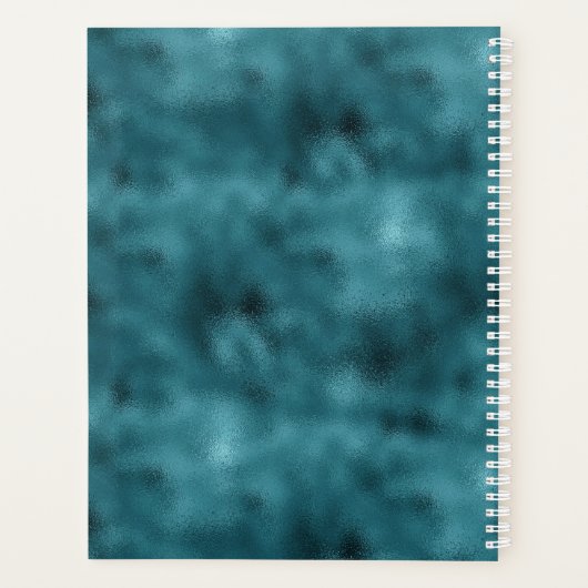 Blauwgroen Glitter Glitz sparkle glam gepersonalis Planner (Achterkant)