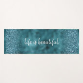 Blauwgroen Glitter Glitz sparkle glam gepersonalis Yogamat (Voorkant (horizontaal))