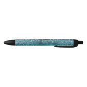 Blauwgroen Glitter Glitz sparkle glam gepersonalis Zwarte Inkt Pen (Bodem)