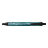 Blauwgroen Glitter Glitz sparkle glam gepersonalis Zwarte Inkt Pen (Achterkant)