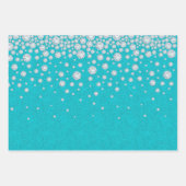 Blauwgroen glitter groen monogram luxueus inpakpapier vel (Voorkant 2)