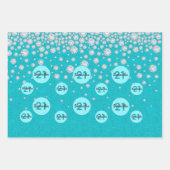 Blauwgroen glitter groen monogram luxueus inpakpapier vel (Voorkant 3)