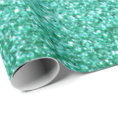 Blauwgroen glitter inpakpapier (Rol Hoek)