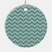 Blauwgroen glitter keramisch ornament (Achterkant)