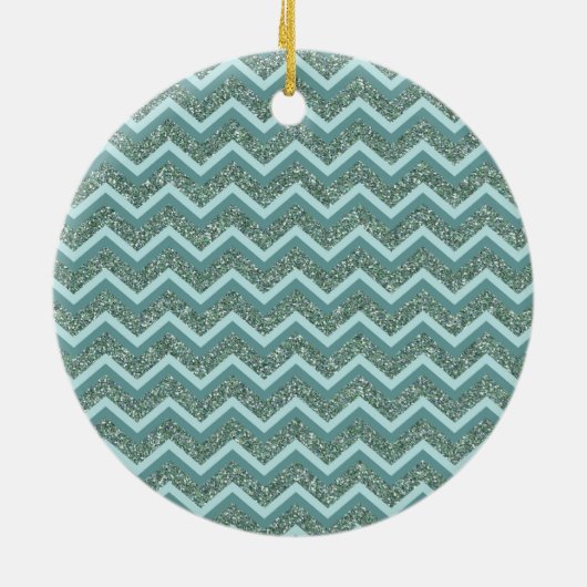 Blauwgroen glitter keramisch ornament (Achterkant)