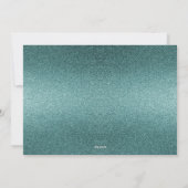 Blauwgroen Glitter Kerstmis Fotokaart Feestdagenkaart (Achterkant)