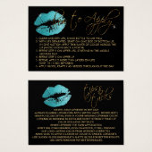 Blauwgroen Glitter Lips - Hoe past u deze toe Visitekaartjes (Voorkant /achterkant)