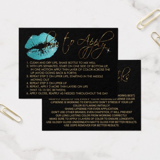 Blauwgroen Glitter Lips - Hoe past u deze toe Visitekaartjes (Kantoor)