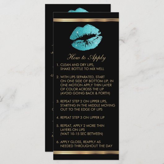 Blauwgroen Glitter Lipsense Senegence Instructies (Voorkant / Achterkant)