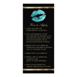 Blauwgroen Glitter Lipstick instructies Reclamekaart