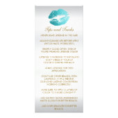 Blauwgroen Glitter Lipstick Instructies Witte Sati Reclamekaart (Achterkant)