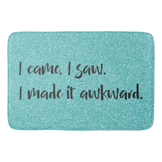 Blauwgroen Glitter maakte ik het Awkward Bath Mat (Voorkant)