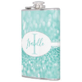 Blauwgroen Glitter-maatkolf Heupfles (Links)