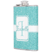 Blauwgroen Glitter-maatkolf Heupfles (Links)