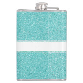 Blauwgroen Glitter-maatkolf Heupfles (Achterkant)