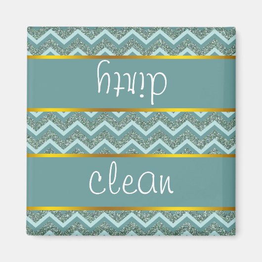 Blauwgroen glitter magneet (Voorkant)