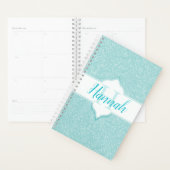 Blauwgroen Glitter Monogram Planner (Display)