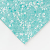 Blauwgroen Glitter Monogram Throw Blanket Fleece Deken (Hoek)