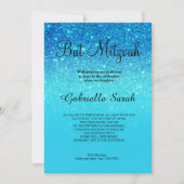Blauwgroen glitter ombre elegant Bat Mitzvah Kaart (Voorkant)