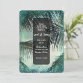 Blauwgroen Glitter-palmpalmhuwelijk Kaart (Staand voorkant)