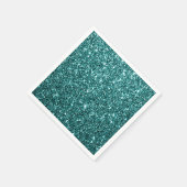 Blauwgroen Glitter Party Papier servet (Hoek)