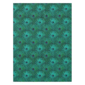 Blauwgroen Glitter Peacock Feathers Tafelkleed (Voorkant)