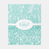Blauwgroen Glitter personaliseert de Blanket van d Fleece Deken (Voorkant)