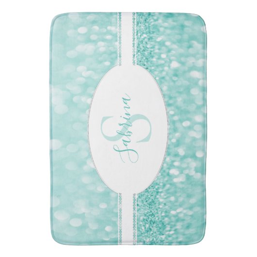 Blauwgroen Glitter personaliseert de Wit Mat van d (Voorkant Verticaal)