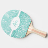 Blauwgroen Glitter personaliseert pingpongpeddel Tafeltennisbatje (Zijkant)