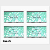 Blauwgroen Glitter Product Labels diamanten Logo (Vel)