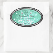 Blauwgroen Glitter Product Labels diamanten Logo (Tas)