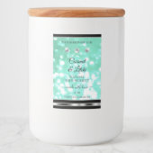 Blauwgroen Glitter-productlabels met diamanten sch Voedselcontainer Etiket (Voorkant)