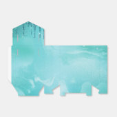 Blauwgroen Glitter Rain op Luxury Metal Marble Bedankdoosjes (Uitgevouwen)