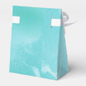 Blauwgroen Glitter Rain op Luxury Metal Marble Bedankdoosjes (Achterkant)