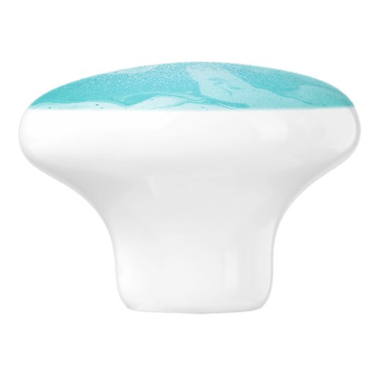 Blauwgroen Glitter Rain op Luxury Metal Marble Keramische Knop (Zijkant)