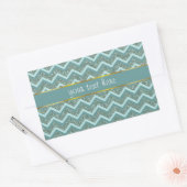 Blauwgroen glitter rechthoekige sticker (Envelop)