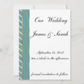 Blauwgroen glitter save the date (Achterkant)