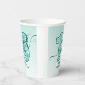 Blauwgroen Glitter Script Sweet 16 Zestiende verja Papieren Bekers (Rechts)