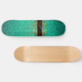Blauwgroen Glitter Sequin Disco Glitz Comp Skatebo Persoonlijk Skateboard (Horizontaal)