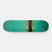 Blauwgroen Glitter Sequin Disco Glitz Comp Skatebo Persoonlijk Skateboard (Horizontaal)
