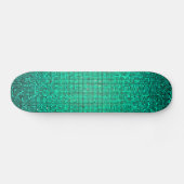 Blauwgroen Glitter Sequin Disco Glitz Comp Skatebo Skateboard (Horizontaal)