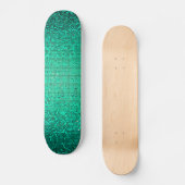 Blauwgroen Glitter Sequin Disco Glitz Comp Skatebo Skateboard (Voorkant)