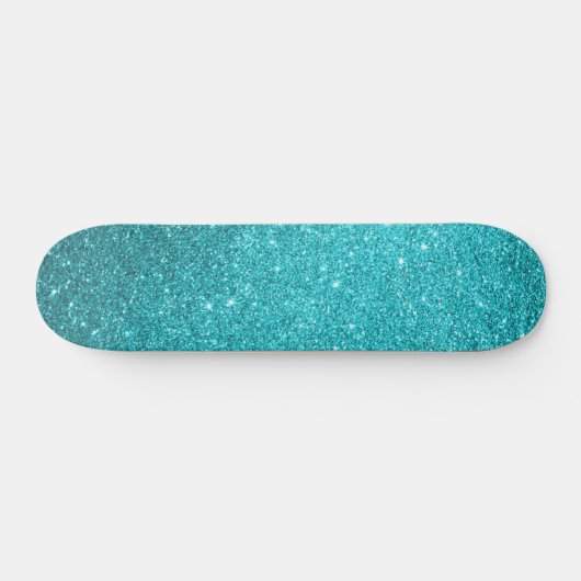 Blauwgroen Glitter Skateboard (Horizontaal)