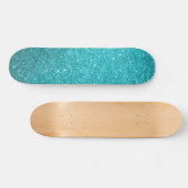 Blauwgroen Glitter Skateboard (Horizontaal)