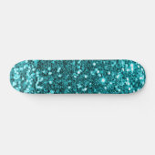 Blauwgroen Glitter Skateboard (Horizontaal)