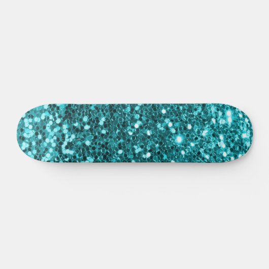 Blauwgroen Glitter Skateboard (Horizontaal)